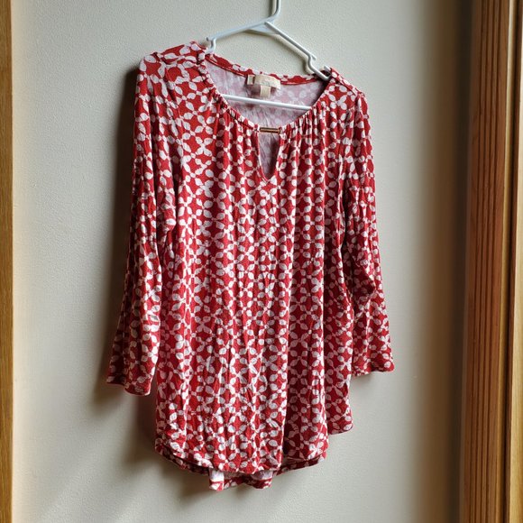 MICHAEL Michael Kors Red & White Geometric Print Jersey Size Small - Picture 4 of 16
